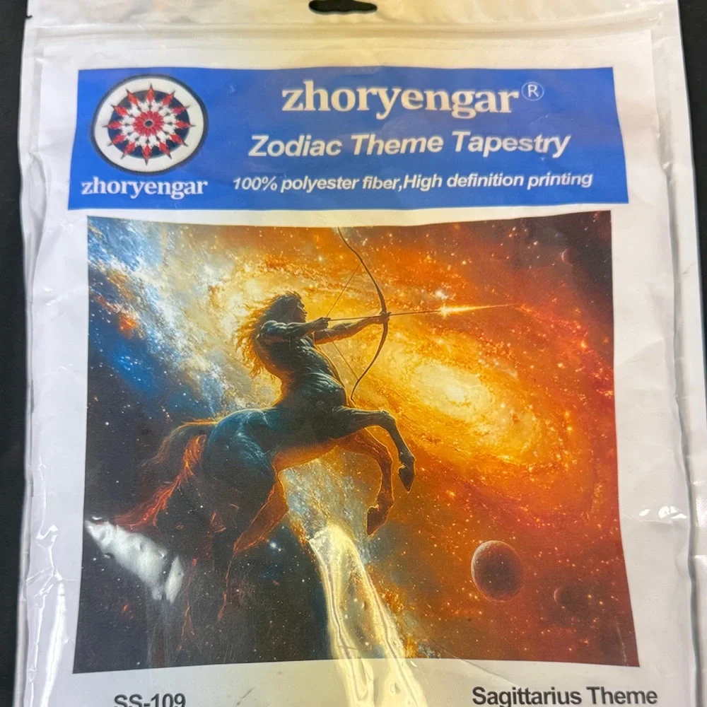 Sagittarius Theme Tapestry - Orange and Blue 59x51 inches SAGITTARIUS THEME